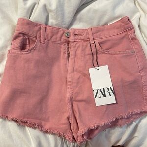 Zara Pink High Rise Shorts